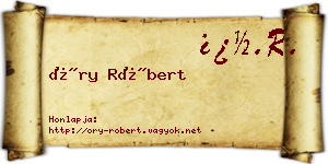 Őry Róbert névjegykártya